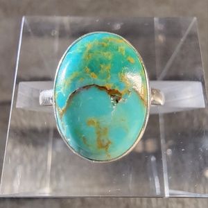 Native Mohave Blue Mountain Turquoise Stone Sterling Silver Ring 6 Raw Gemstone